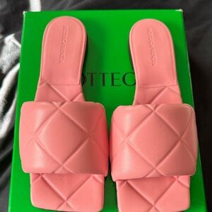 Bottega Veneta Pink Quilted Sandals